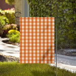 Burnt Orange And White Check Print House Flag