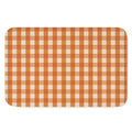 Burnt Orange And White Check Print Indoor Door Mat