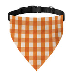 Burnt Orange And White Check Print Over The Collar Dog Bandana