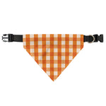 Burnt Orange And White Check Print Over The Collar Dog Bandana