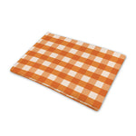 Burnt Orange And White Check Print Pet Cooling Mat Cover