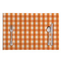 Burnt Orange And White Check Print Placemat