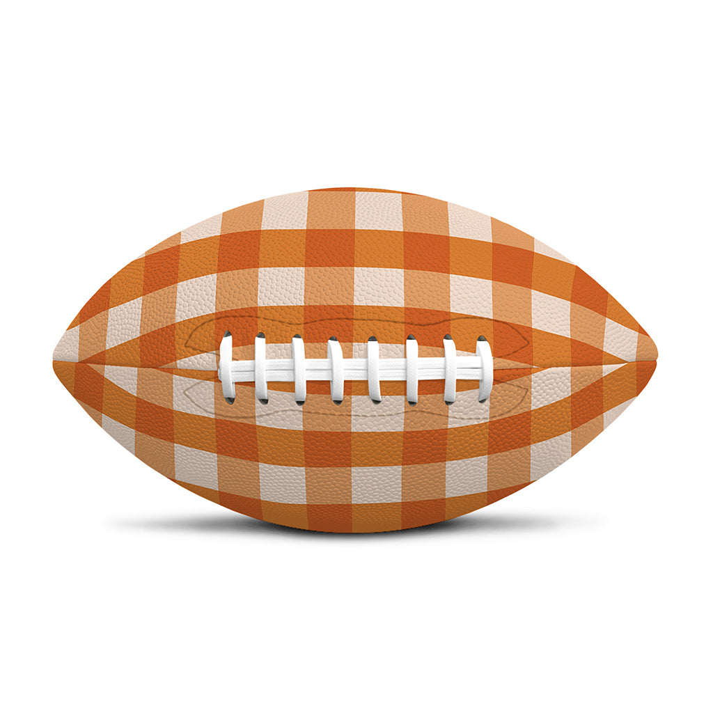 Burnt Orange And White Check Print Rugby Ball