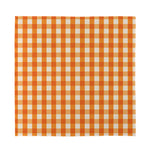 Burnt Orange And White Check Print Silk Bandana