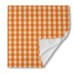 Burnt Orange And White Check Print Silk Bandana