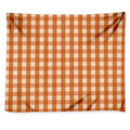 Burnt Orange And White Check Print Tapestry