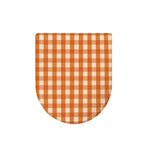 Burnt Orange And White Check Print Toilet Lid Cover