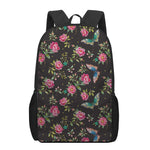 Butterfly And Flower Pattern Print 17 Inch Backpack