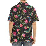 Butterfly And Flower Pattern Print Aloha Shirt