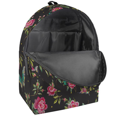 Butterfly And Flower Pattern Print Backpack