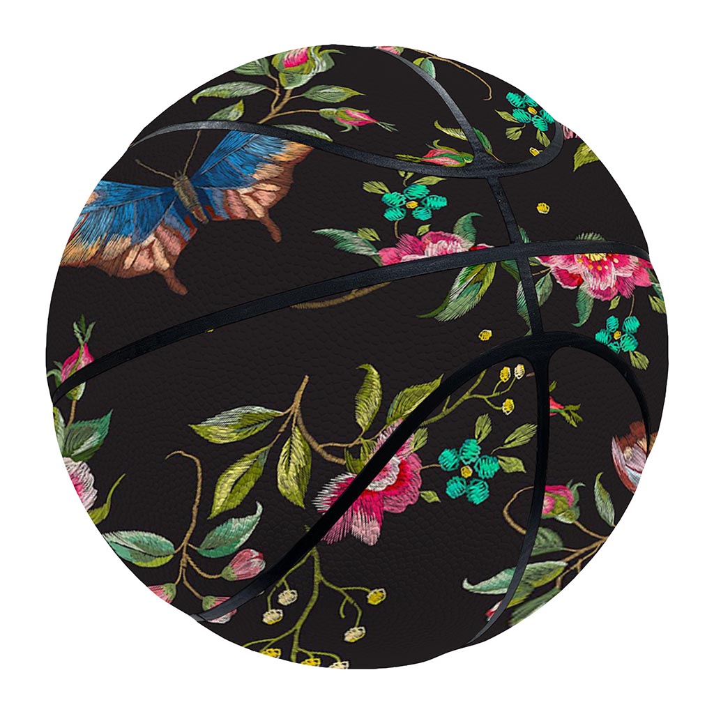 Butterfly And Flower Pattern Print Basketball