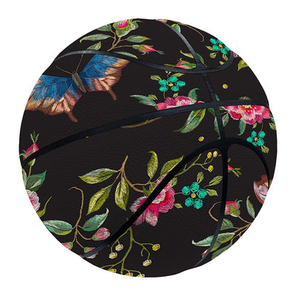 Butterfly And Flower Pattern Print Basketball
