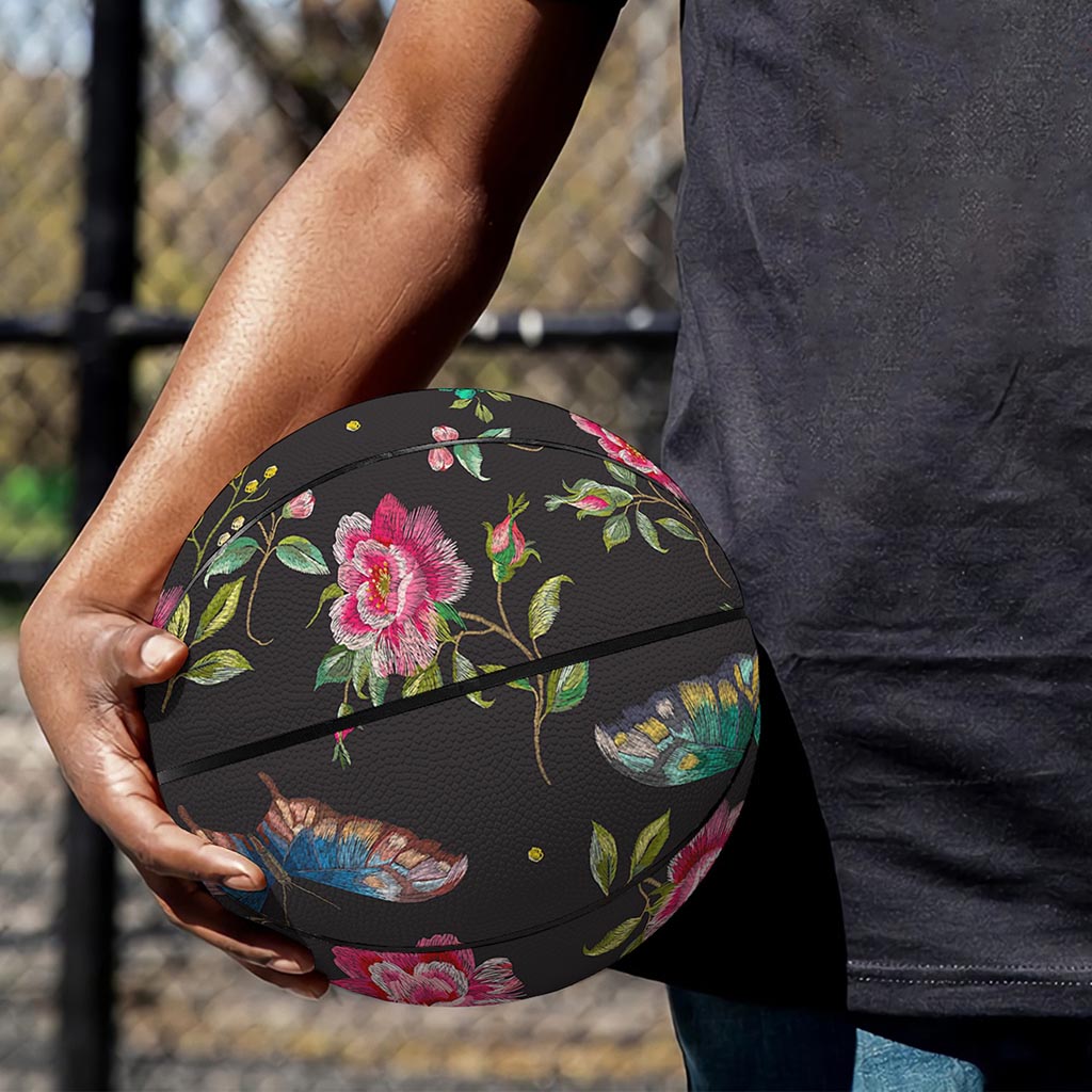 Butterfly And Flower Pattern Print Basketball