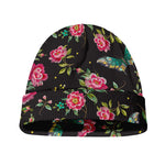Butterfly And Flower Pattern Print Beanie