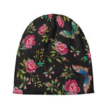 Butterfly And Flower Pattern Print Beanie