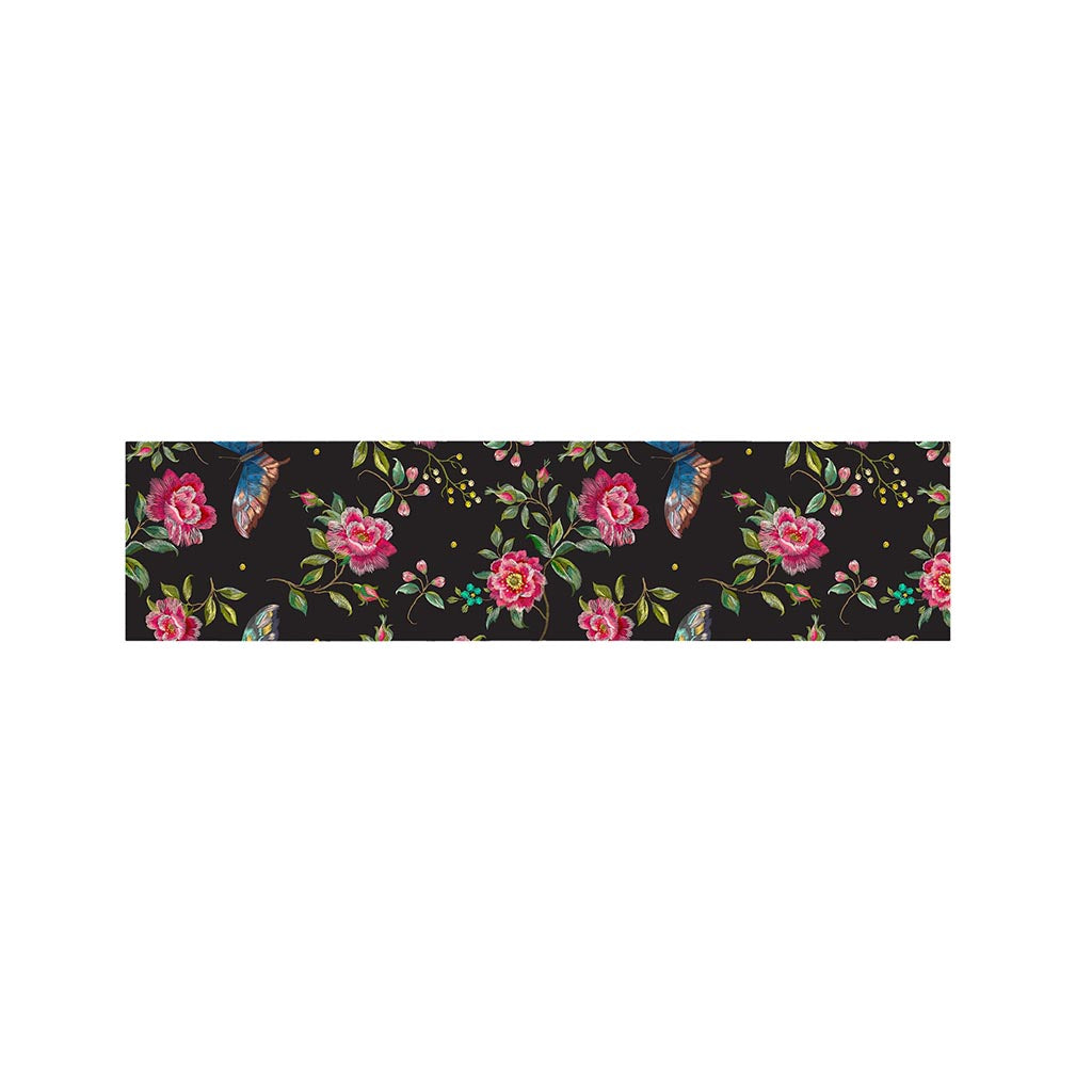 Butterfly And Flower Pattern Print Bed Runner