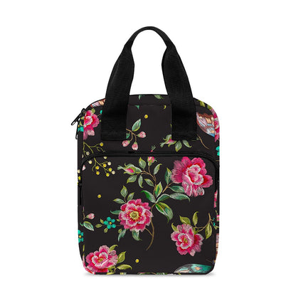 Butterfly And Flower Pattern Print Bible Tote Bag