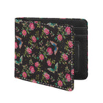 Butterfly And Flower Pattern Print Bifold Wallet