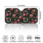 Butterfly And Flower Pattern Print Car Windshield Sun Shade