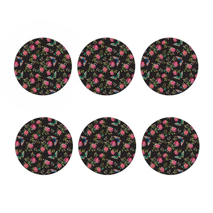 Butterfly And Flower Pattern Print Coaster Set