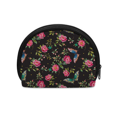 Butterfly And Flower Pattern Print Coin Purse