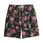 Butterfly And Flower Pattern Print Cotton Shorts