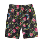 Butterfly And Flower Pattern Print Cotton Shorts