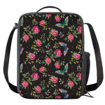 Butterfly And Flower Pattern Print Crossbody Lunch Bag