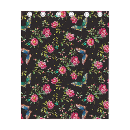 Butterfly And Flower Pattern Print Curtain