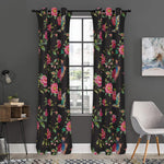 Butterfly And Flower Pattern Print Curtain