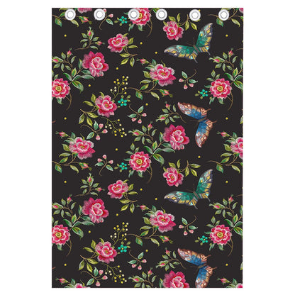 Butterfly And Flower Pattern Print Curtain