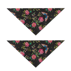 Butterfly And Flower Pattern Print Dog Bandana