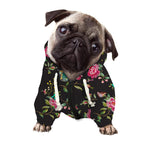 Butterfly And Flower Pattern Print Dog Zip Up Hoodie