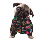 Butterfly And Flower Pattern Print Dog Zip Up Jacket
