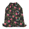 Butterfly And Flower Pattern Print Drawstring Bag