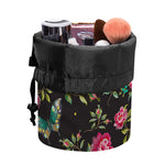 Butterfly And Flower Pattern Print Drawstring Makeup Bag
