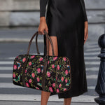 Butterfly And Flower Pattern Print Duffle Bag