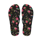 Butterfly And Flower Pattern Print Flip Flops
