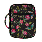 Butterfly And Flower Pattern Print Front Pocket Bible Bag