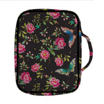 Butterfly And Flower Pattern Print Front Pocket Bible Bag