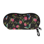 Butterfly And Flower Pattern Print Glasses Case