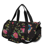 Butterfly And Flower Pattern Print Gym Bag