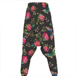 Butterfly And Flower Pattern Print Hammer Pants