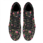 Butterfly And Flower Pattern Print High Top Leather Sneakers