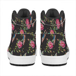 Butterfly And Flower Pattern Print High Top Leather Sneakers