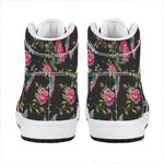 Butterfly And Flower Pattern Print High Top Leather Sneakers