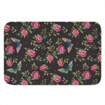 Butterfly And Flower Pattern Print Indoor Door Mat