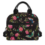 Butterfly And Flower Pattern Print Insulated Lunch Bag