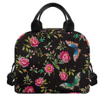 Butterfly And Flower Pattern Print Insulated Lunch Bag