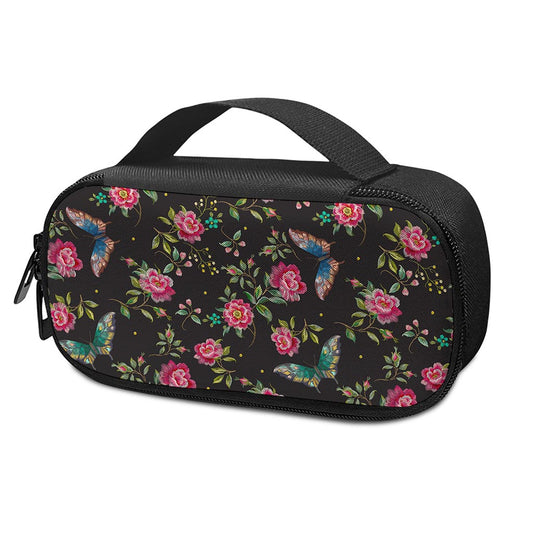 Butterfly And Flower Pattern Print Insulin Cooler Travel Case